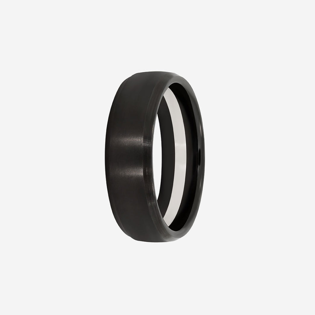 FRODE 6mm | Men's Wedding Ring in Zirconium & Silver