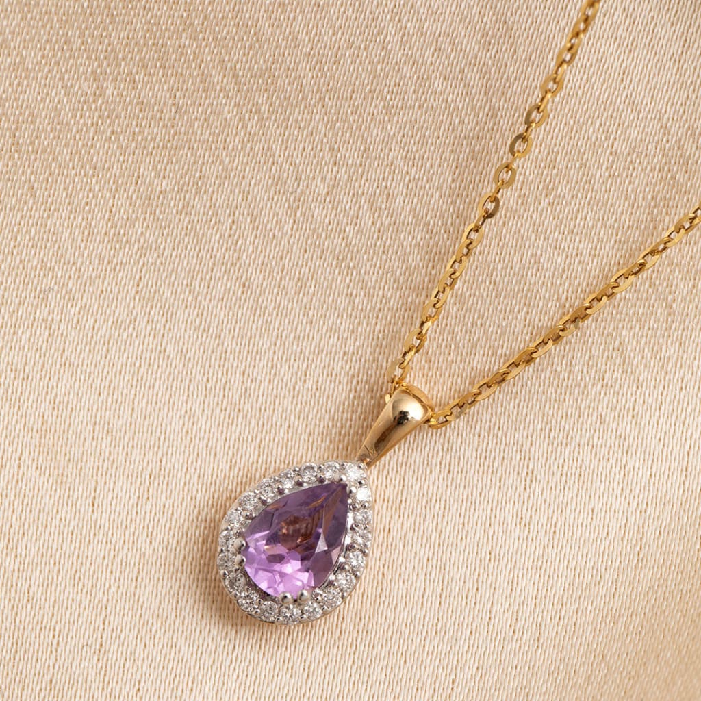 Gaiety | Amethyst & Diamond Necklace in 9ct Gold