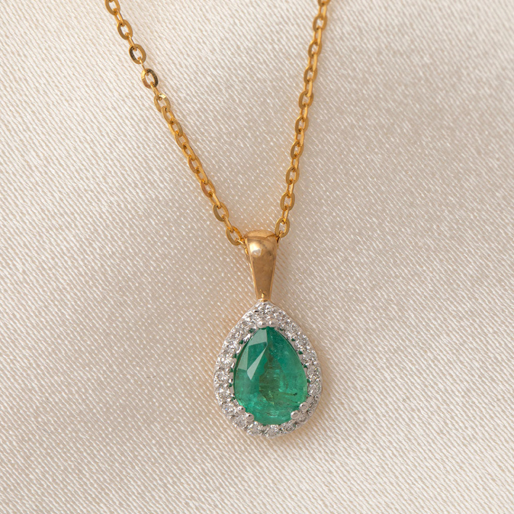 Gaiety Emerald & Diamond Necklace | 9ct Gold - Necklace