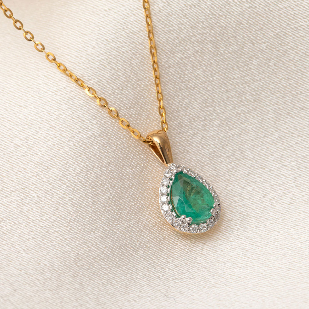 Gaiety Emerald & Diamond Necklace | 9ct Gold - Necklace