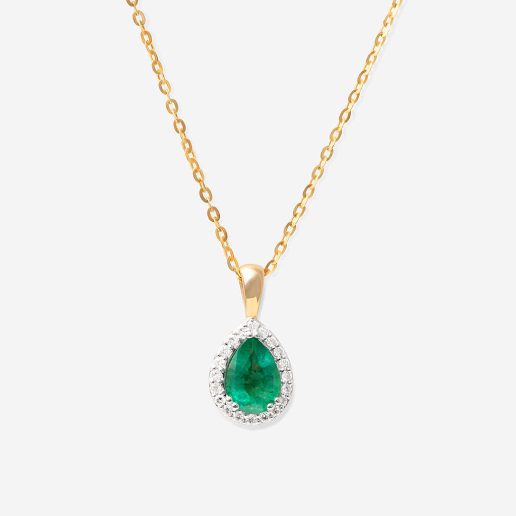 Gaiety Emerald & Diamond Necklace | 9ct Gold - Necklace