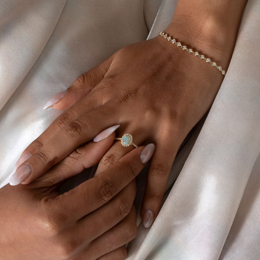 GALAXY | Opal & Diamond Ring in 18ct Gold - Rings