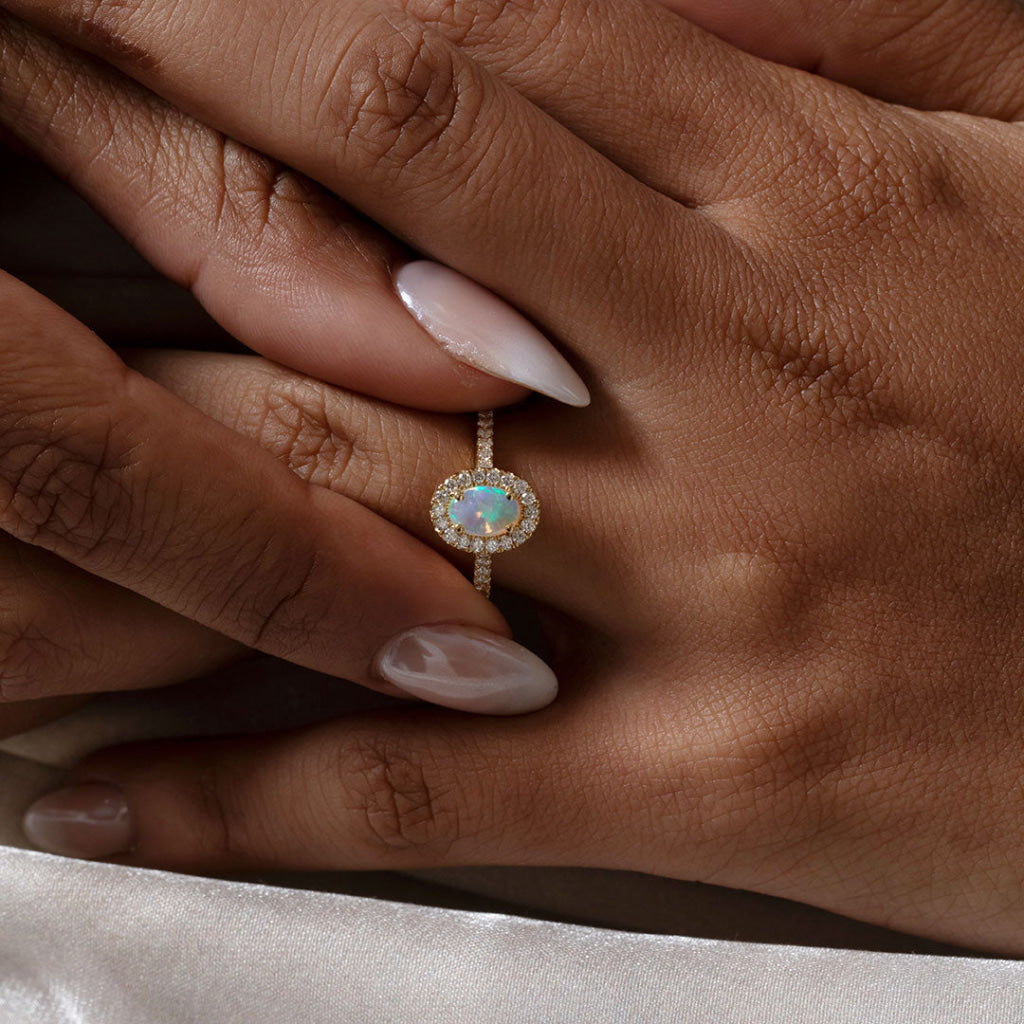 GALAXY | Opal & Diamond Ring in 18ct Gold - Rings