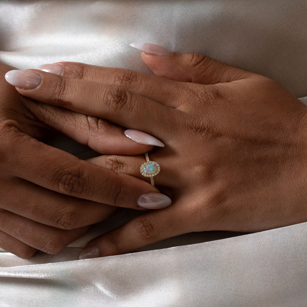 GALAXY | Opal & Diamond Ring in 18ct Gold - Rings
