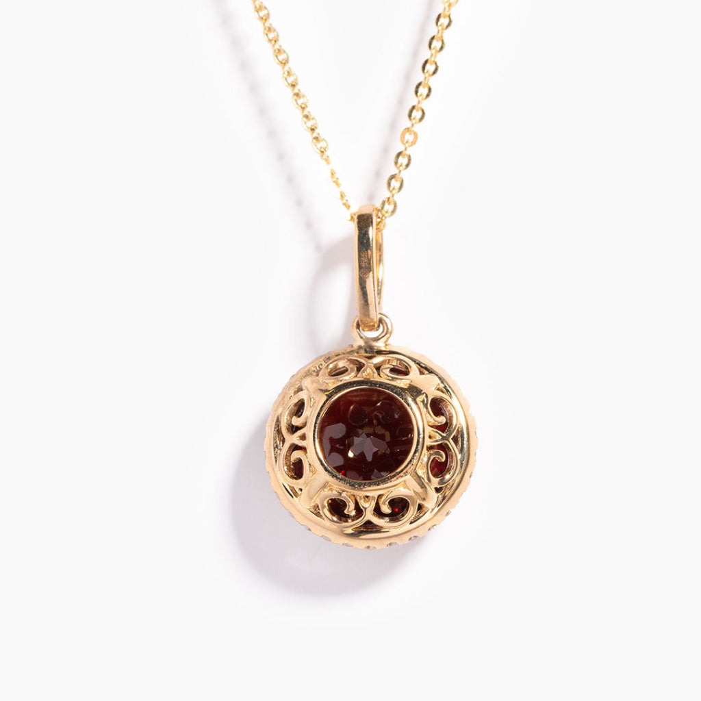 Garnet Diamond Necklace 9ct Gold Gear – Gear Jewellers