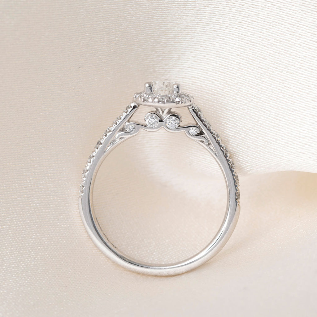 GENESIS 1ct | Pear Halo Diamond Engagement Ring in Platinum