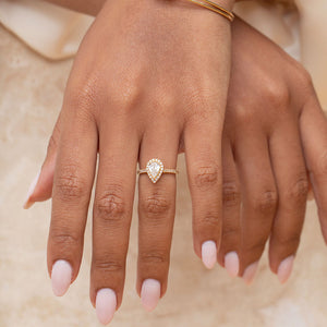 GENEVA 0.96ct | Pear Halo Natural Diamond Engagement Ring in 18ct Gold