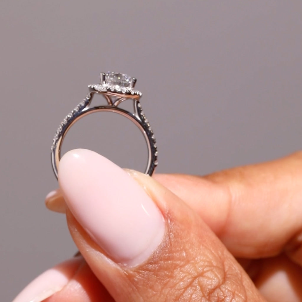 GENEVA | Pear Halo Lab Diamond Set in Platinum 1.60ct