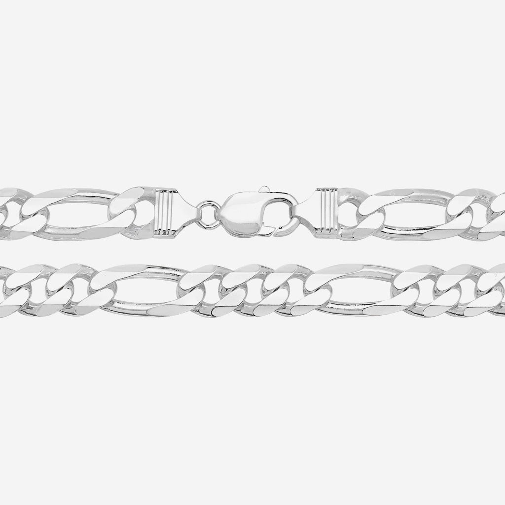 Gents Heavy Figaro Bracelet | Sterling Silver - Bracelet