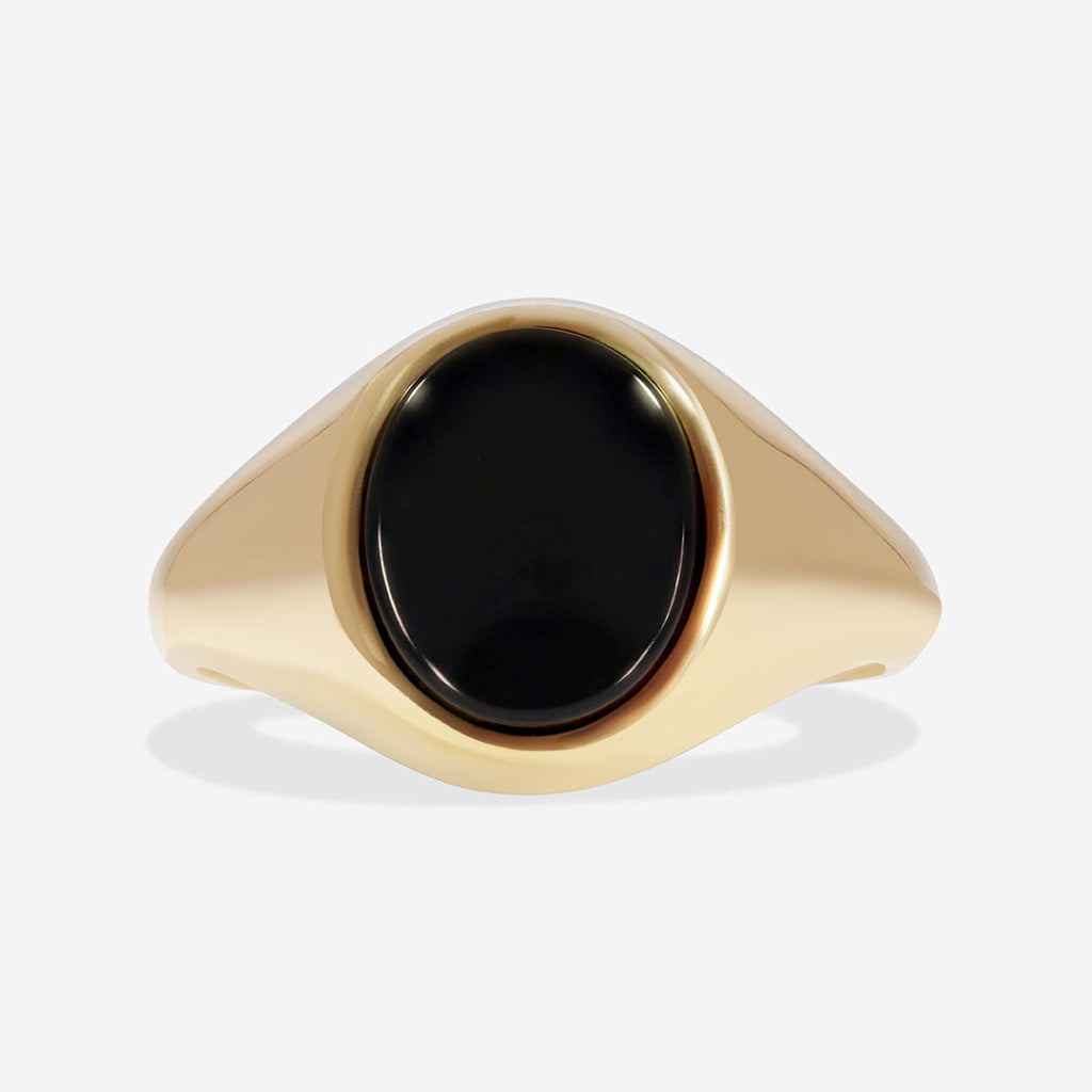 Gents Oval Onyx Signet Ring | 9ct Gold - Rings