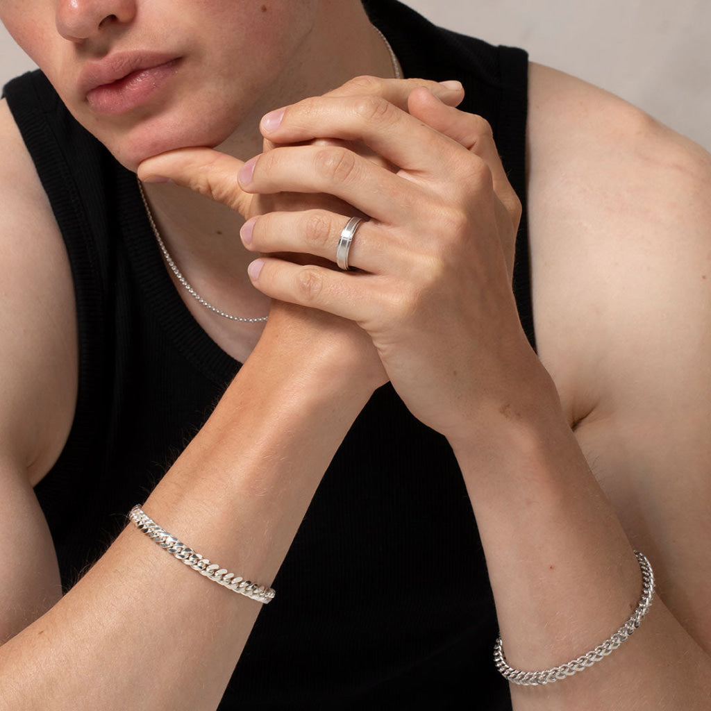 Gents Square Bracelet | Sterling Silver - Bracelet