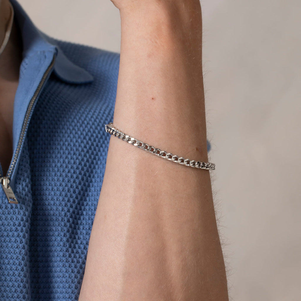 Gents Square Bracelet | Sterling Silver - Bracelet