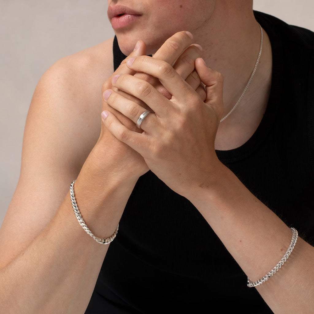 Gents Square Bracelet | Sterling Silver - Bracelet