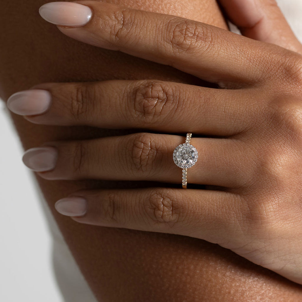 GEORGIA 1.35ct | Round Halo Lab Grown Diamond Engagement Ring in 18ct Gold