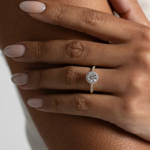 GEORGIA 1.35ct | Round Halo Lab Grown Diamond Engagement Ring in 18ct Gold