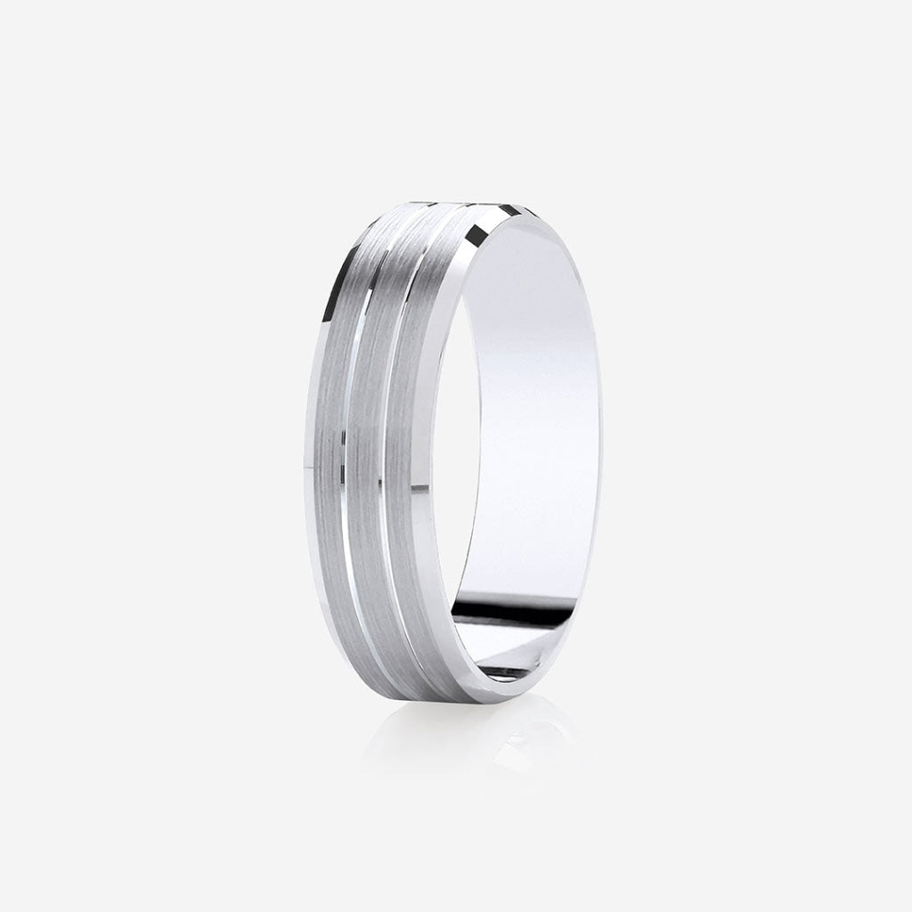 GIBSON 6mm | Men's Wedding Ring in 9ct White Gold