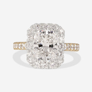 GODIVA 3.25ct | Cushion Halo Lab Grown Diamond Engagement Ring in 18ct Gold