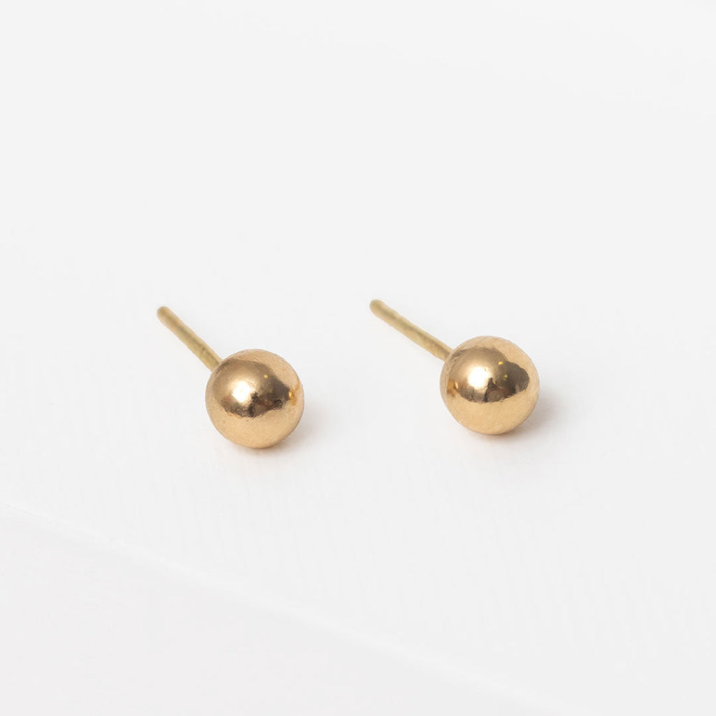 Gold Bead Studs | 18ct Gold