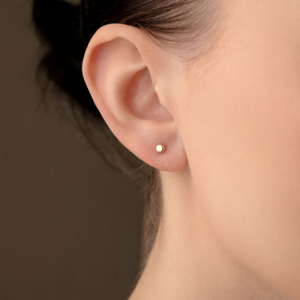 Little Button Earrings | 9ct Gold - Earrings