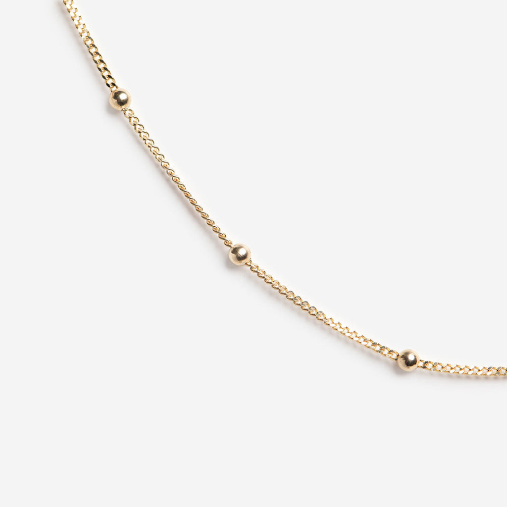 Gold Droplet Chain Necklace 16" | 9ct Gold