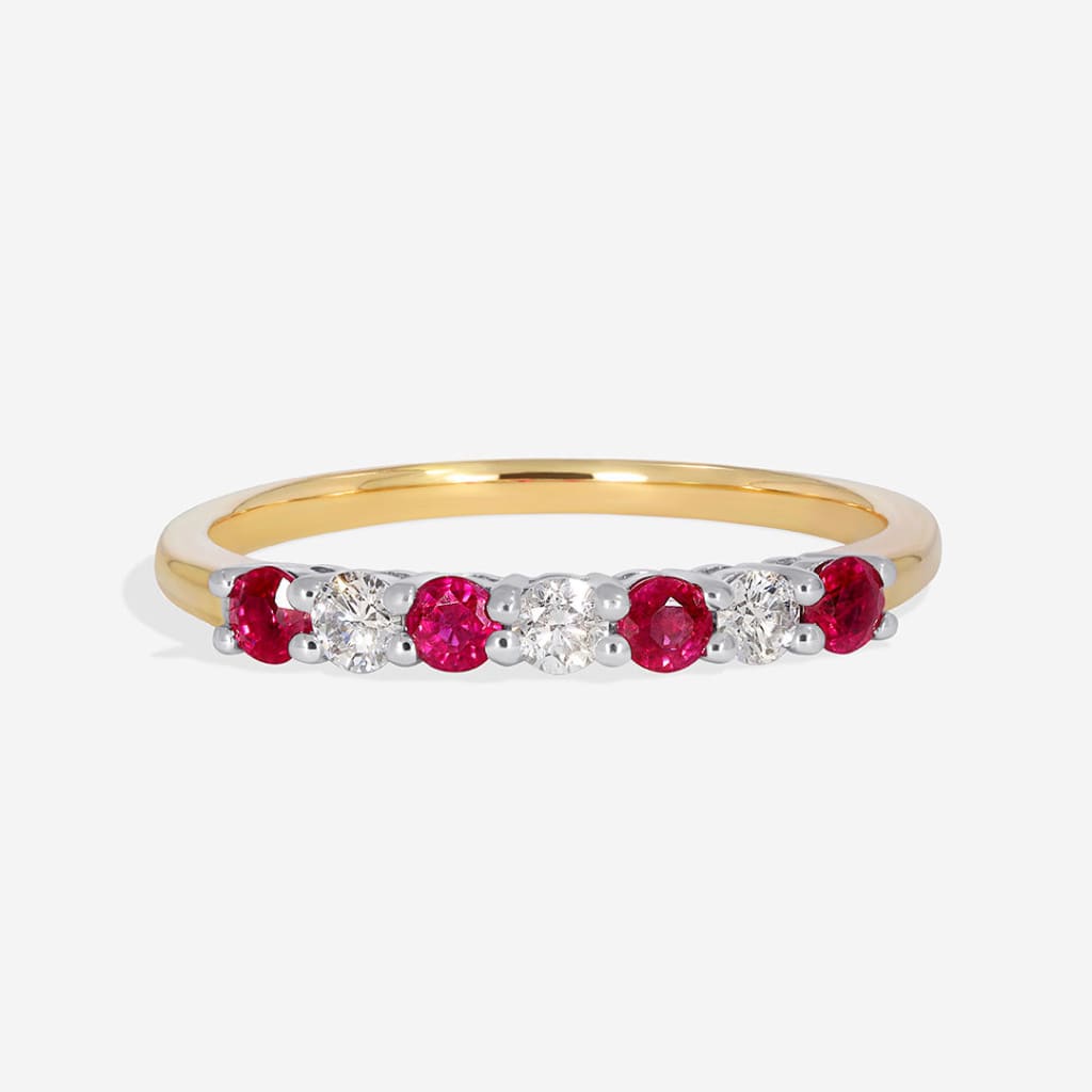 GOLDEN | Diamond & Ruby Ring in 9ct gold