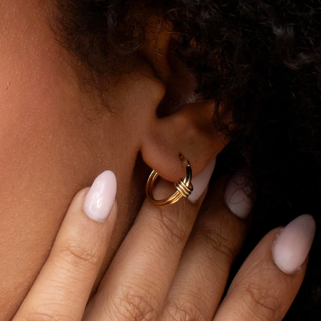 Golden Loop Hoop Earrings | 9ct Gold - Earrings