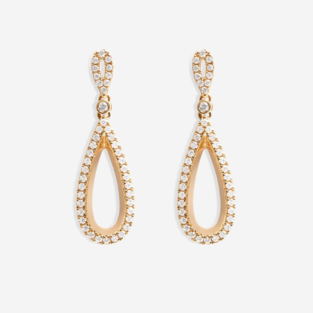 Golden Sunset Diamond Drop Earrings | 9ct Gold - Earrings