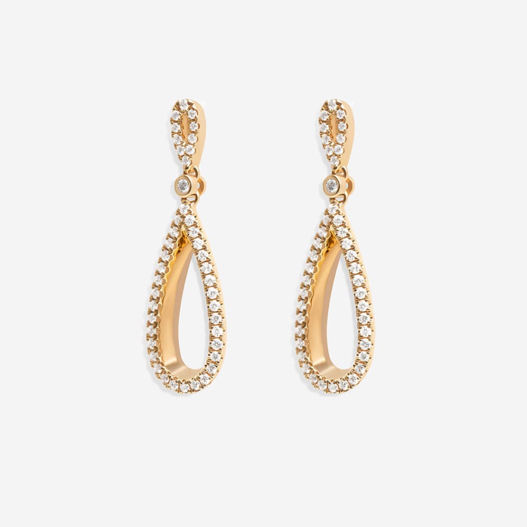 Golden Sunset Diamond Drop Earrings | 9ct Gold - Earrings