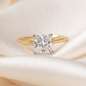 Grace 1.5ct | Princess Cut Solitaire Lab Grown Diamond Engagement Ring in 18ct Gold