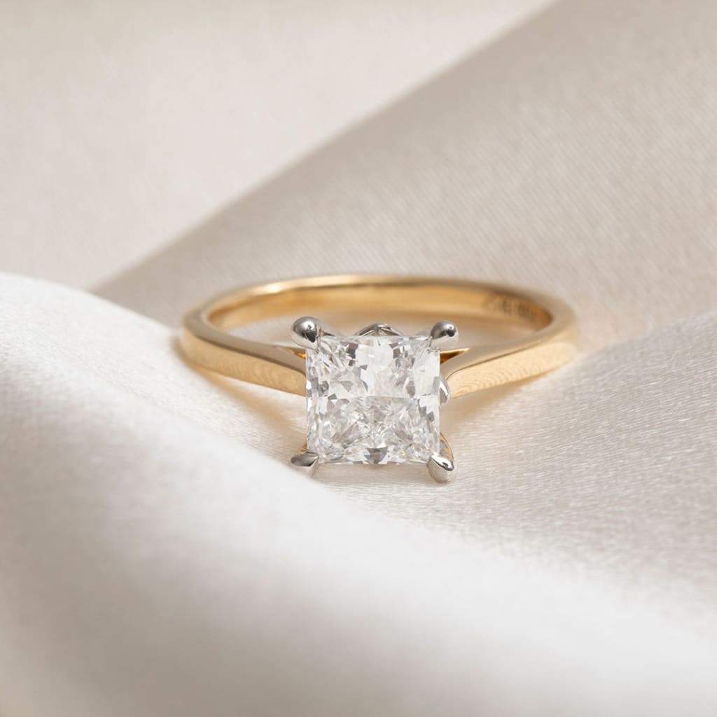 Grace 1.55ct | Princess Cut Solitaire Lab Diamond Set