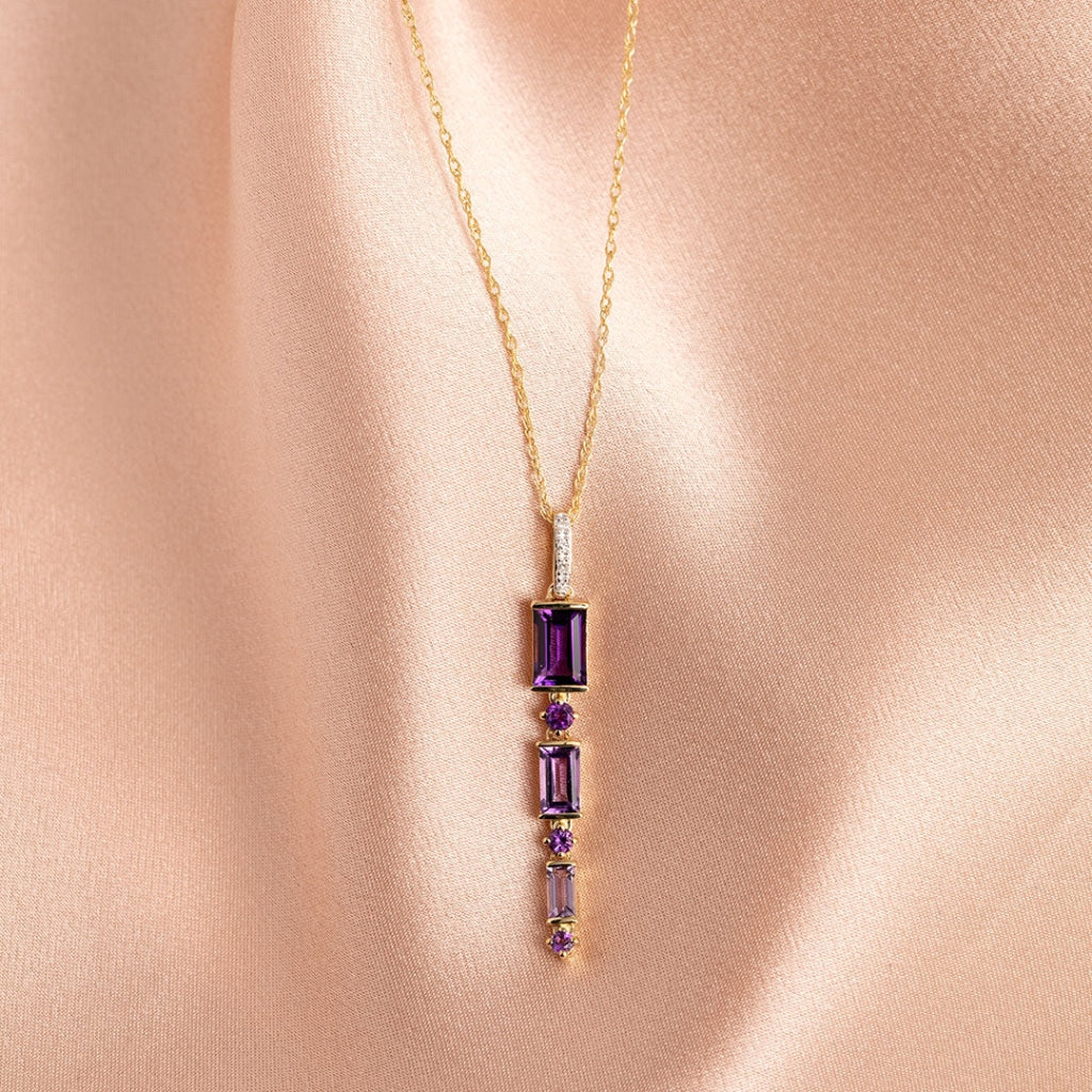 Amethyst and diamond necklace