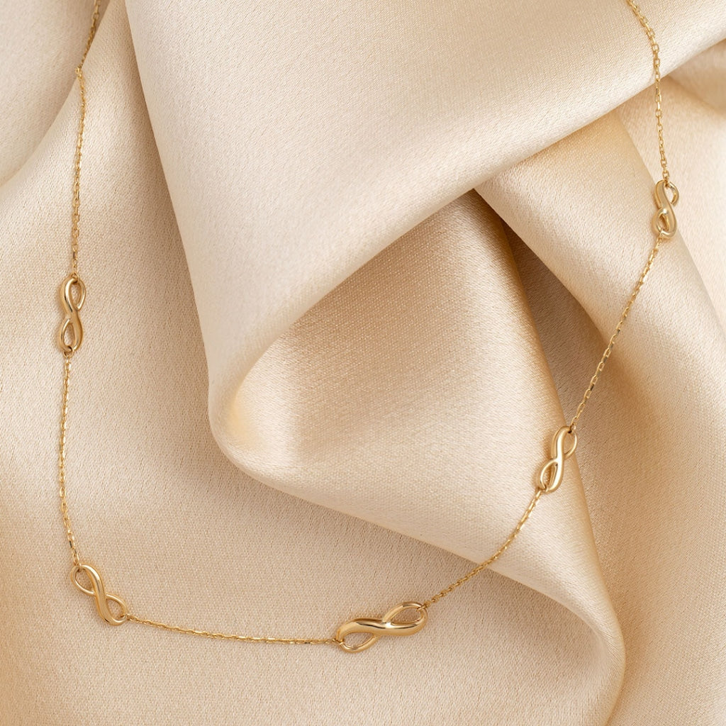 Graduated Infinity Necklace | 9ct Gold - Necklace