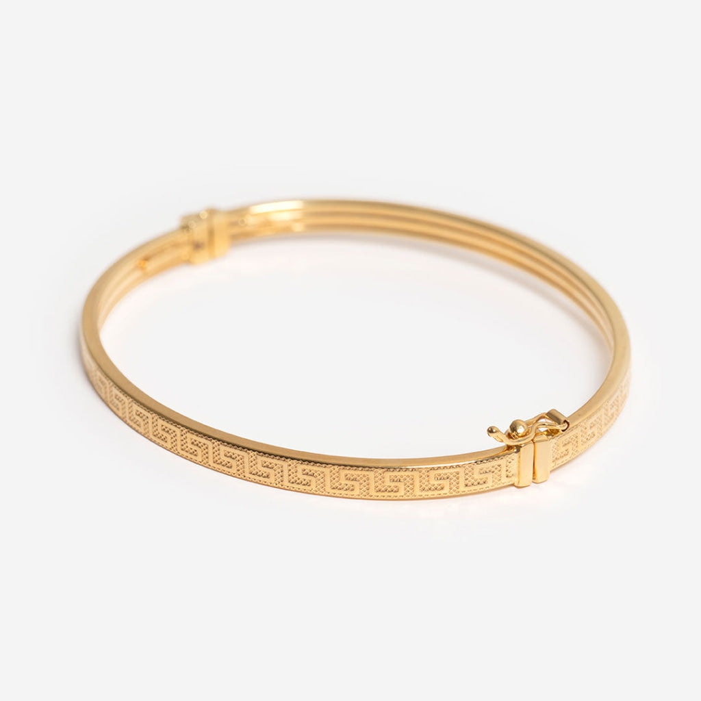 Greek Key Bangle | 9ct Gold - Bracelet