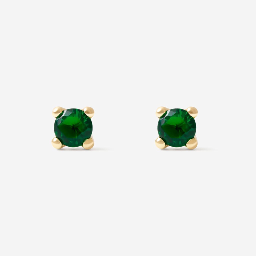 Green CZ Earrings | 9ct Gold