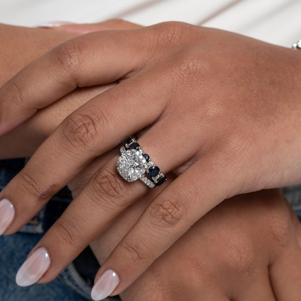 HAILEY 3ct | Cushion Halo Lab Grown Diamond Engagement Ring