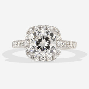 HAILEY 3ct | Cushion Solitaire Lab Grown Diamond Engagement Ring in Platinum