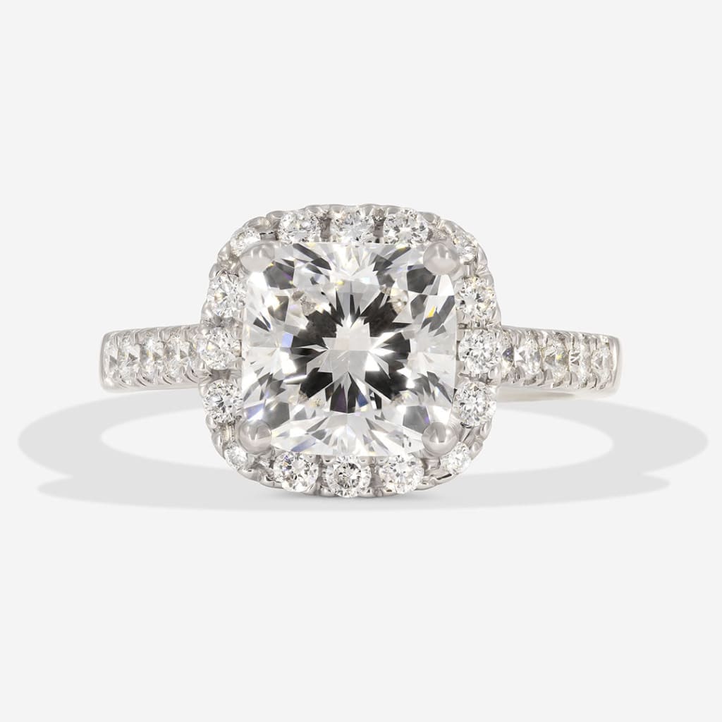 HAILEY | Cushion Solitaire Lab Grown Diamond Engagement Ring in Platinum