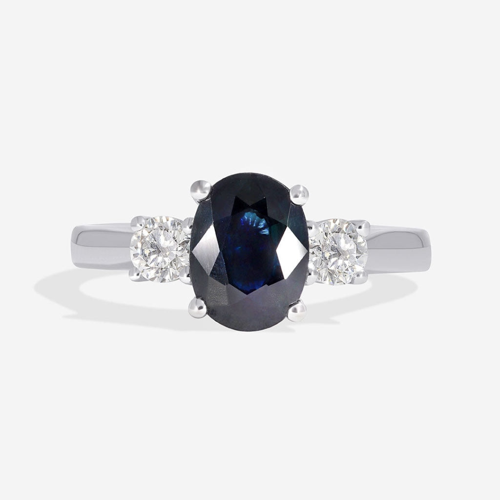Halcyon 18ct White Gold Sapphire & Diamond Ring