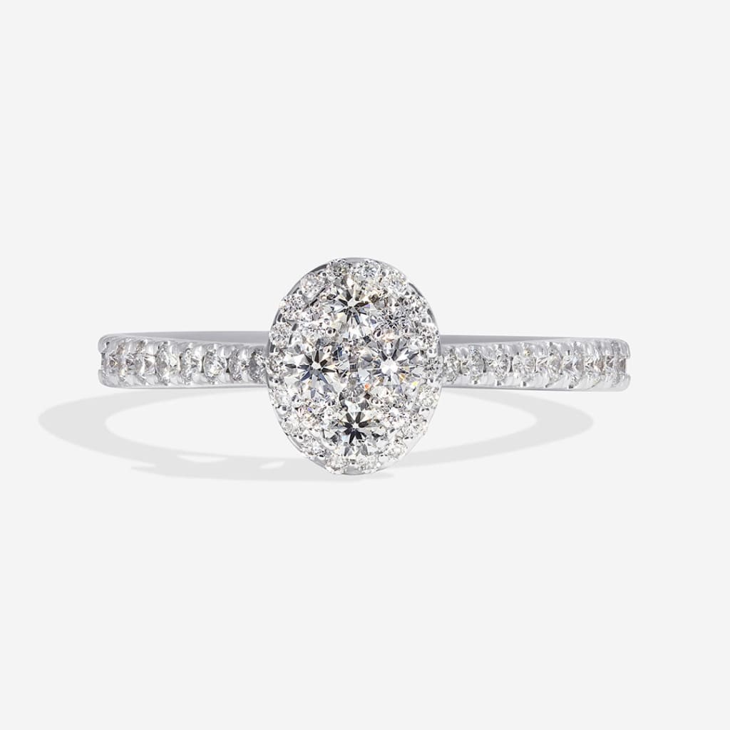 Hallie - 0.50ct Oval Cluster Diamond Ring