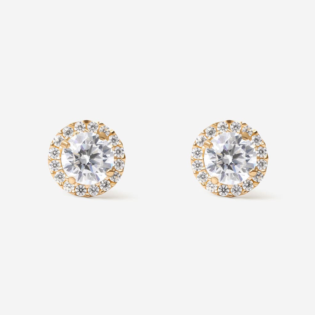 Halo Sparkle Earrings | 9ct Gold