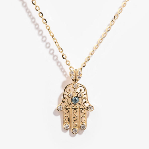 Gold Hamsa Necklace | Gold Hamsa Hand Necklace | Hamsa Hand Jewellery –  KookyTwo