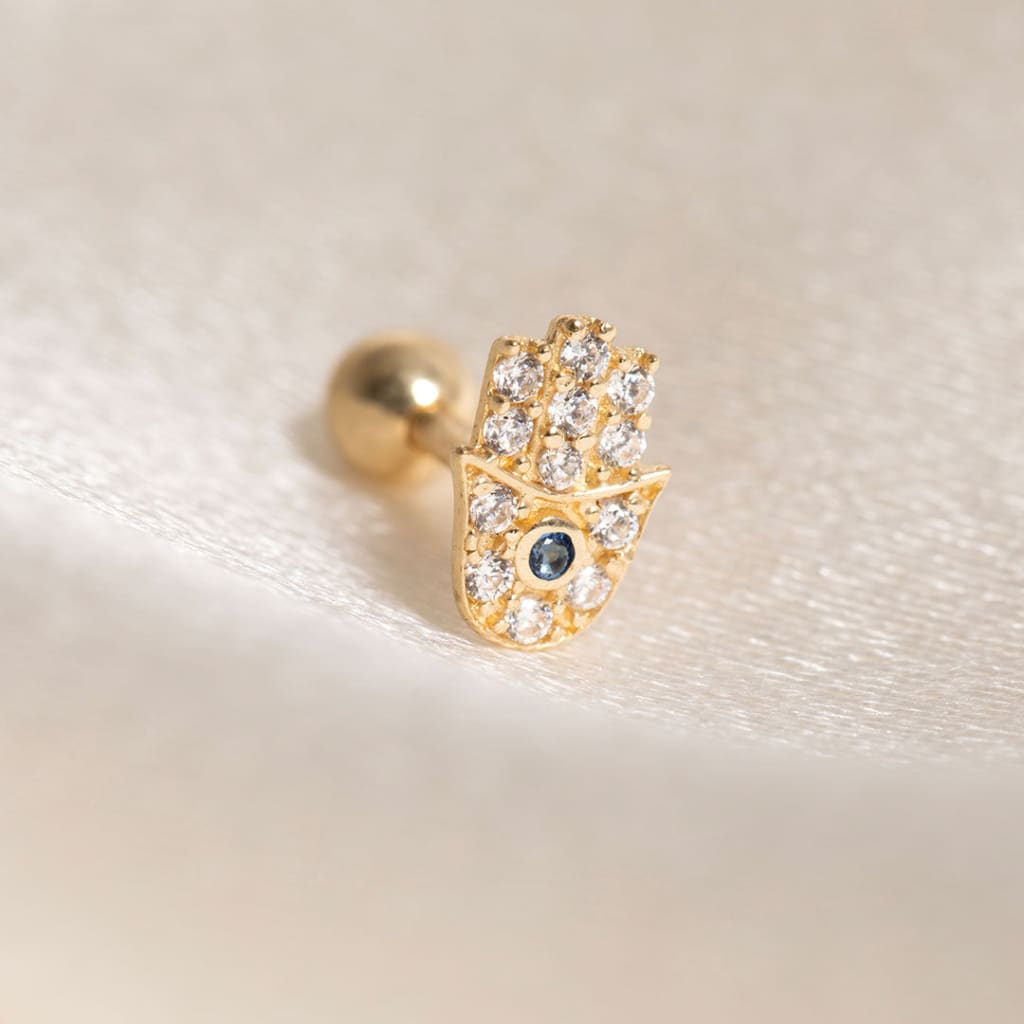 Hamsa Hand Piercing | 9ct Gold