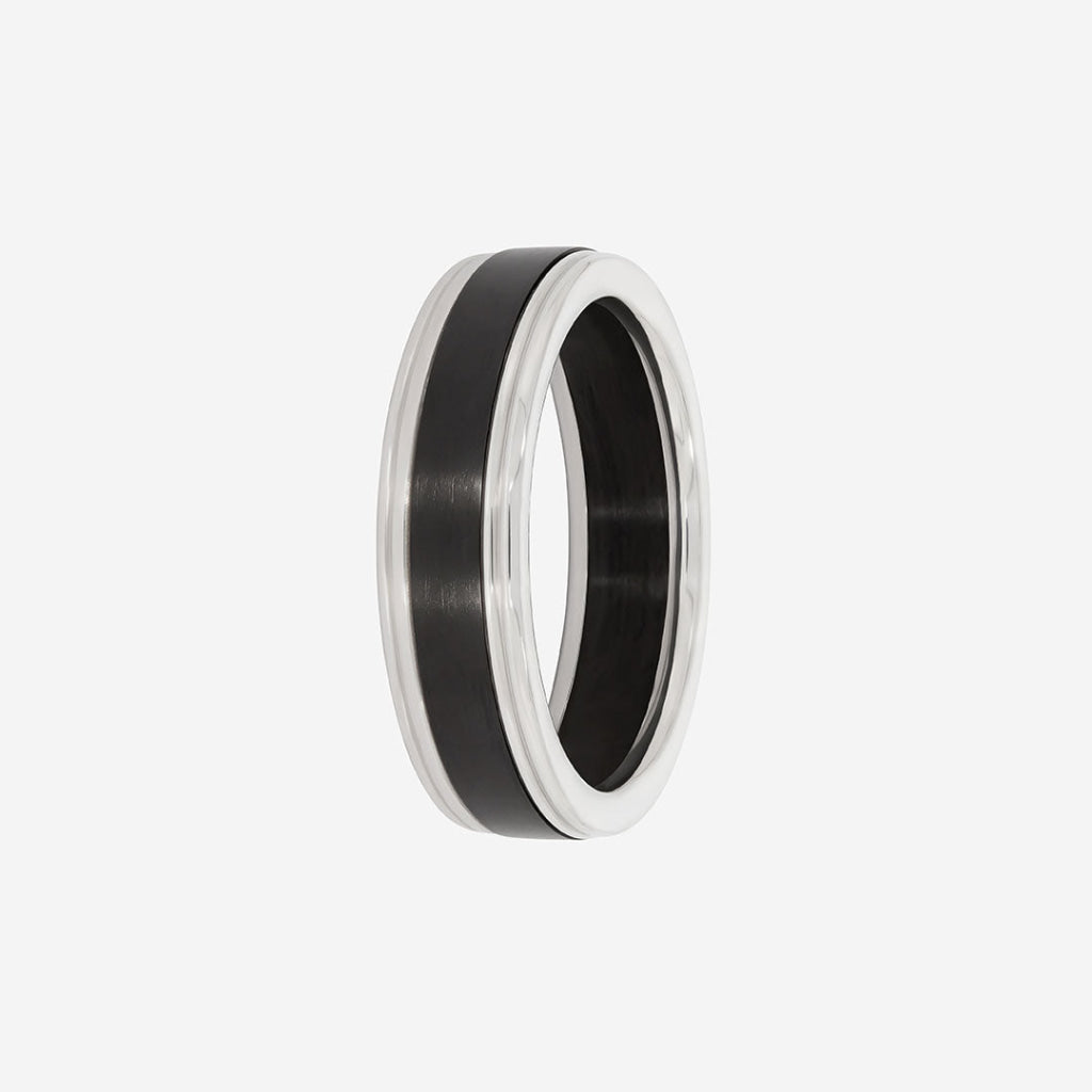 gents two tone wedding ring on white band