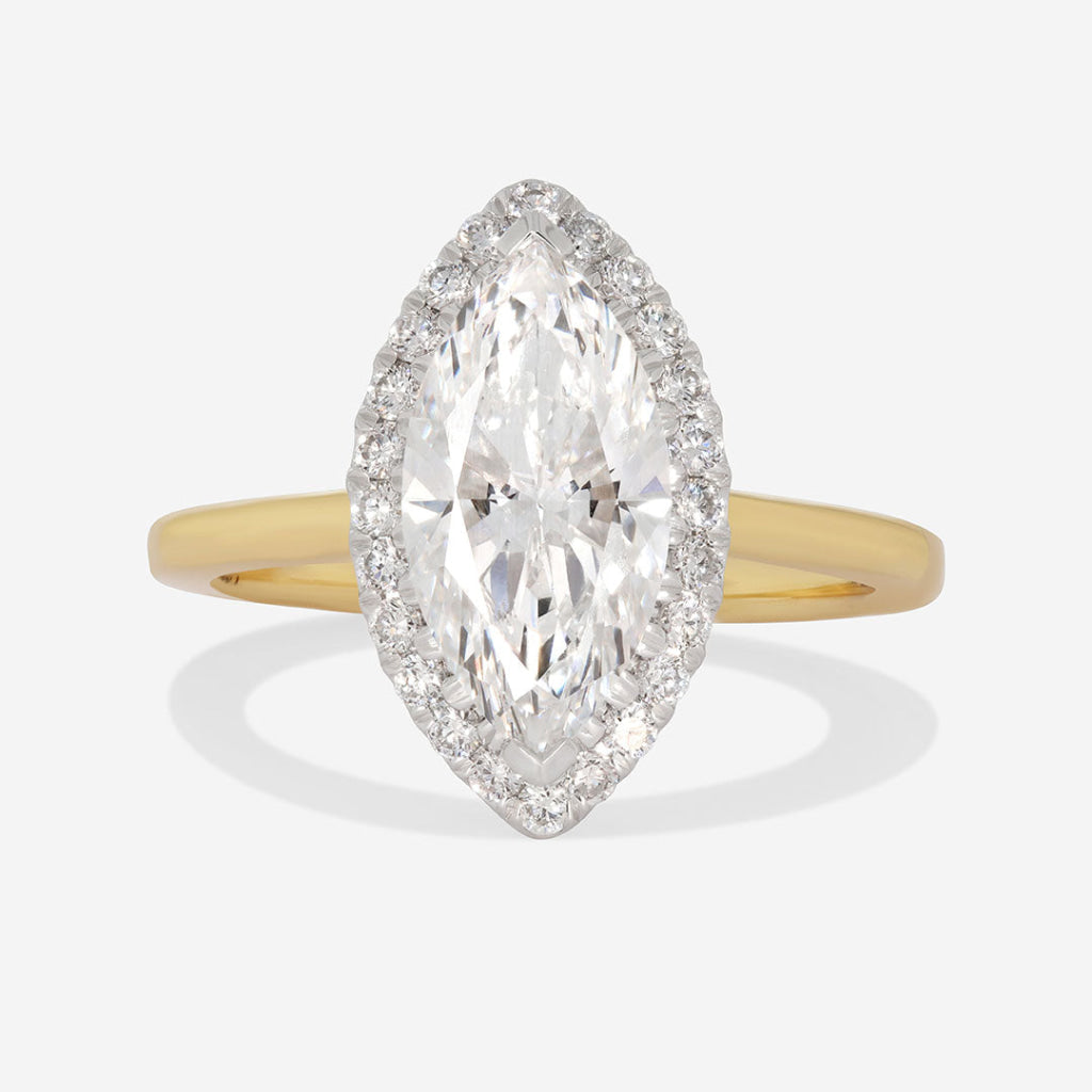 Havana | Marquise Halo Lab Diamond Set in 18ct Gold 2.30ct