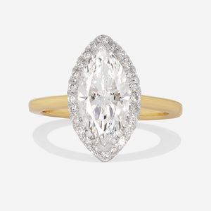 HAVANA 2.20ct | Marquise Halo Lab Grown Diamond Engagement Ring in 18ct Gold