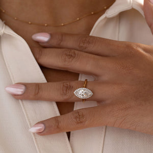 HAVANA 2.20ct | Marquise Halo Lab Grown Diamond Engagement Ring in 18ct Gold