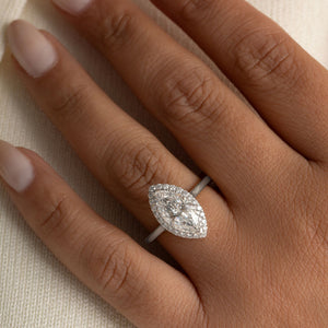 HAVANA 2.20ct | Marquise Halo Lab Grown Diamond Engagement Ring in Platinum