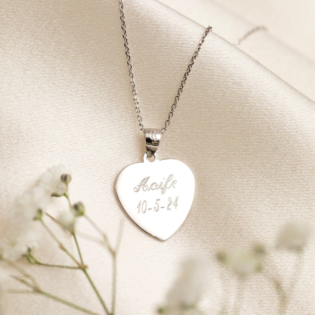 Heart Communion Medal Free Engraving | Sterling Silver