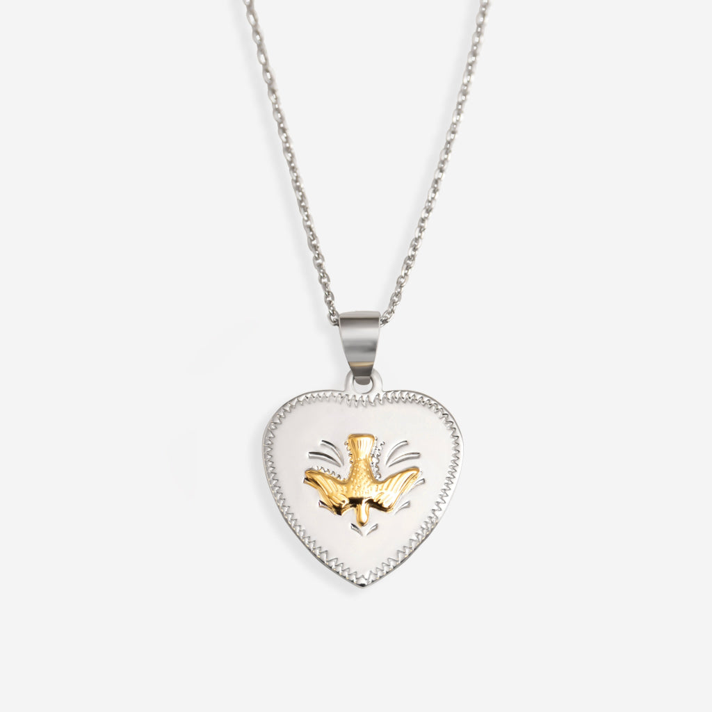 Heart Confirmation Medal Free Engraving | Sterling Silver