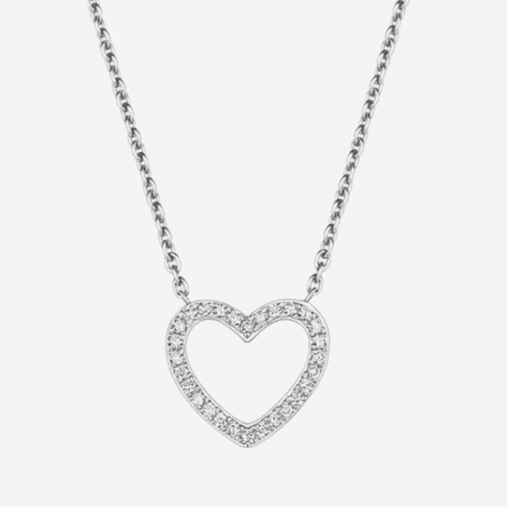 Heart Diamond Necklace | 18ct White Gold - Necklace
